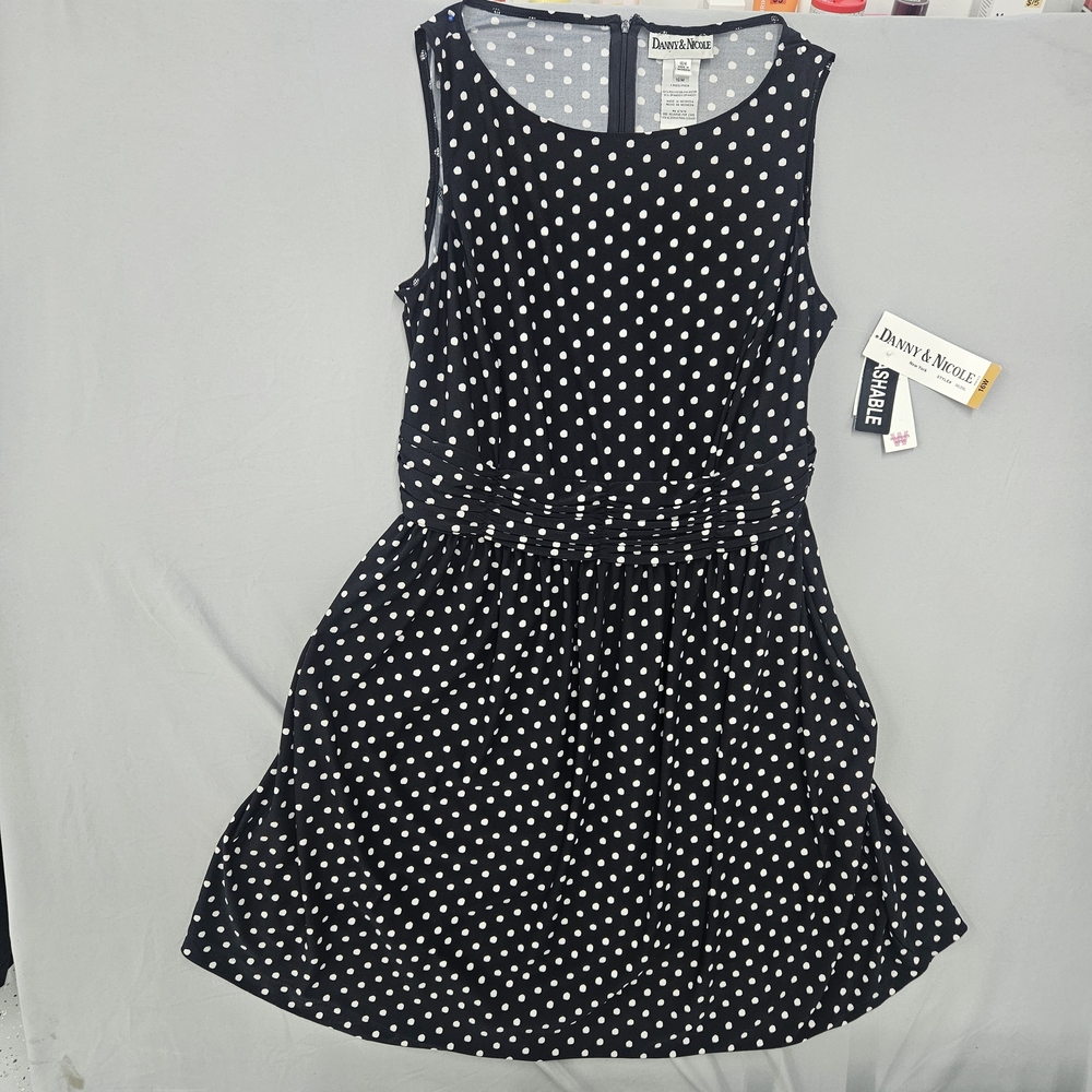 Danny & Nicole Blue and White Sleeveless Sundress